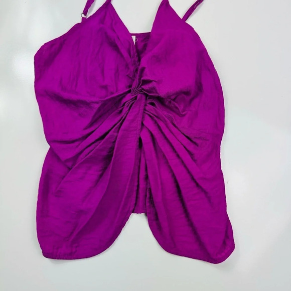 Flawless Fuchsia Front Twist Sleeveless Top Size Medium - Picture 6 of 11